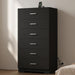 48" Tall Dresser for Bedroom Chest of Drawers with Power Outlets Wood 6 Drawers Dresser with Large Storage Space and Metal Handles Modern Closet Storage Drawer for Living Room Hallway Black
