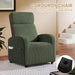 Single Sofa for Living Room, Corduroy Home Movie Theater Seating Reading Accent Chair with Side Pockets High Back for Nursing Bedroom, Dark Green