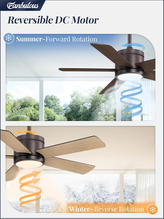 42" Outdoor Ceiling Fan with Light and Remote, IP65 Waterproof, Plug-In Design with 10FT Cord, 6-Speeds, 3CCT, Hook Hanging Fan for Gazebo Patio Porch Garage Canopy(Oil Bronze)