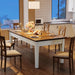 Dining Table for 4-6 People, 63-Inch Rectangular Kitchen Table with Solid Wood Legs, Farmhouse Dinner Table for Dining Room, Kitchen, Rustic Brown & Cream White