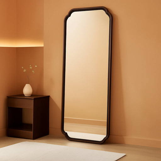 Wood Bathroom Mirrors for Wall Mounted, Rustic Wood Frame Wall Mirrors Decorative for Living Room or Bedroom Vanity Mirror (Walnut, 65" L X 22" W)