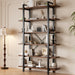 Bookshelf, Industrial Style Bookcase, Book Rack, Storage Rack Shelves in Living Room/Home/Office, Books Holder Organizer for Books/Movies (6-Tiers)
