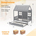Twin Size CharcoalGray Premium Hardwood Playhouse Bed