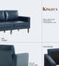 Mid Century Modern FauxLeather Sofa 91Inch NavyBlue
