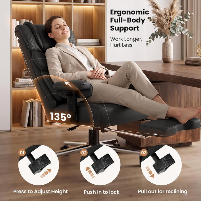 Office Chair, Executive Big and Tall Desk Computer Chair 400Lbs