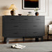 Dresser for Bedroom with 7-Drawer, 47.2" Wide Modern Chest of Drawers with Metal Handles, X-Shape Base & Adjustable Center Leg, Anti-Tip Closet Organizers and Storage