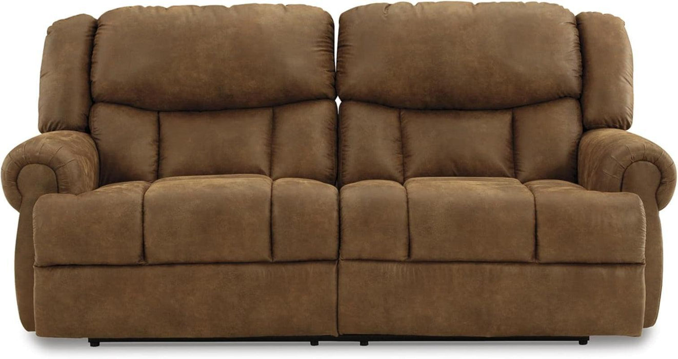 Boothbay Classic Faux Leather 2 Seat Manual Reclining Sofa, Dark Brown