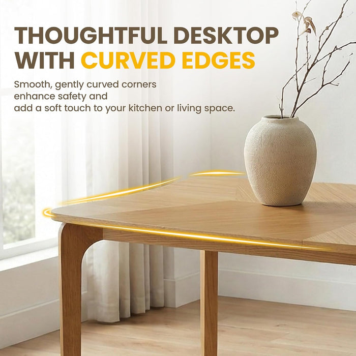 63 Inch Oak Finish SolidWood DiningTable Contemporary