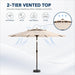 10FT Patio Umbrella, 2 Tier Outdoor Table Umbrella, Large Vented Market Umbrellas with Push Button Tilt and Crank, 8 Sturdy Ribs for Backyard, Deck, Pool, UPF50+ UV Protection
