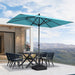 10' X 6.5' Rectangular Patio Umbrella Outdoor Table Umbrella Aluminum Frame Market Umbrella Sun Umbrella with 8 Sturdy Ribs Tilt for Garden Deck Lawn Pool Turquoise Blue