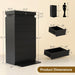 51" Tall Black Dresser 7 Drawer with LED Lights & Charging Station