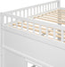 Full Size Wood House Loft Bed with Ladder, Kids Playhouse Bed with Window for Girls Boys, White+Gray