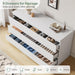 Modern 9 Drawer Dresser for Bedroom, Simply Chest of Drawers, Wood Storage Dresser with Deep Drawers for Living Room Hallway Entryway (White)