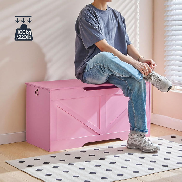 Rose Pink 39.4Inches PremiumStorage Bench Toy Chest