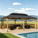 12x20 Hardtop Gazebo Wood Outdoor Pavilion Lockers