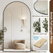 Oversized Full Length Mirror with Stand, 83"X44" Arched Floor Mirror, Aluminum Frame, Wall Mounted/Leaning/Free Standing, Large Body Mirror for Bedroom Living Room Entryway Dressing Room,Black