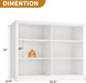 47.2" Wide Bookcase, 3-Tier, 37" Tall, White | Open Storage, Floor Standing, Indoor Furniture, for Home School Library Office Bedroom