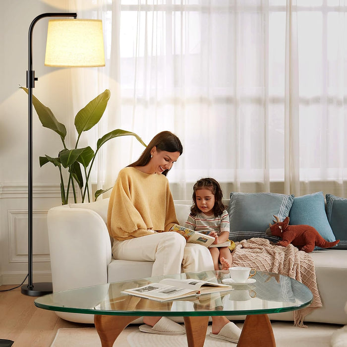 𝐅𝐮𝐥𝐥𝐲 𝐃𝐢𝐦𝐦𝐚𝐛𝐥𝐞 Floor Lamp - Floor Lamps 9W 𝐋𝐄𝐃 Light Bulb Included, Standing Lamps for Living Room with Adjust Head, Modern Standing Tall Light Rotary Switch for Office