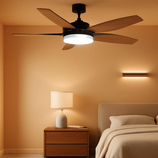 Smart Ceiling Fans with Lights, Low Profile Ceiling Fan with Alexa/App, 52'' Dimmable Lighting & Color Tuning, RGB Ambient Light for Living Room, Game Room, Easy Installation, Quiet, Black