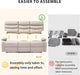 3 Seater Recliner Sofa Set, Anti-Scratch Reclining Loveseat Sofa & Couch for Living Room, RV, Home Theater Apartment(Beige, 3 Seater Sofa)