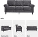 Gray Three Seater Sofa With Upholstered Cushioning