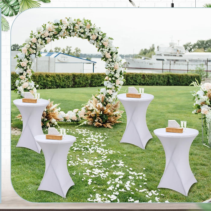 32Inch White HighTop Collapsible Cocktail Table Set