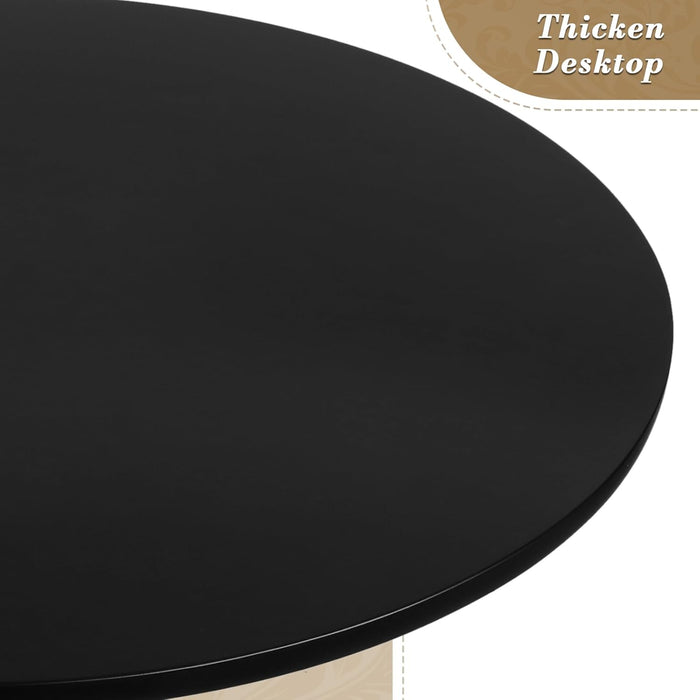 Height Adjustable Round Black Pub Tabletop Outdoor
