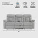Mnul Double Recliner Couch for Living Room, Chenille Fbric Upholstered Reclining Sof, Home Theter Seting, Esy ssembly, Recliner Couch, Gry