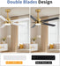 52'' Ceiling Fan with Lights and Remote, Low Profile Modern Ceiling Fan Gold, 6 Speed, Reversible, 3000K-6000K LED, Quiet DC Motor Ceiling Fans for Indoor Outdoor Bedroom Living Room