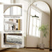71"X30" Arched Full Length Mirror Free Standing Leaning Hanging Mounted Mirrors Aluminum Frame Modern Simple Home Decor for Living Room Bedroom Cloakroom, Gold