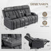 Zero Wall Hugger Power Reclining Sofa with Adjustable Headrest, Electric Reclining Couch with Drop-Down Table,Outlets, Power Loveseat Recliner Sofa for Living Room (Gray, 3 Seat)