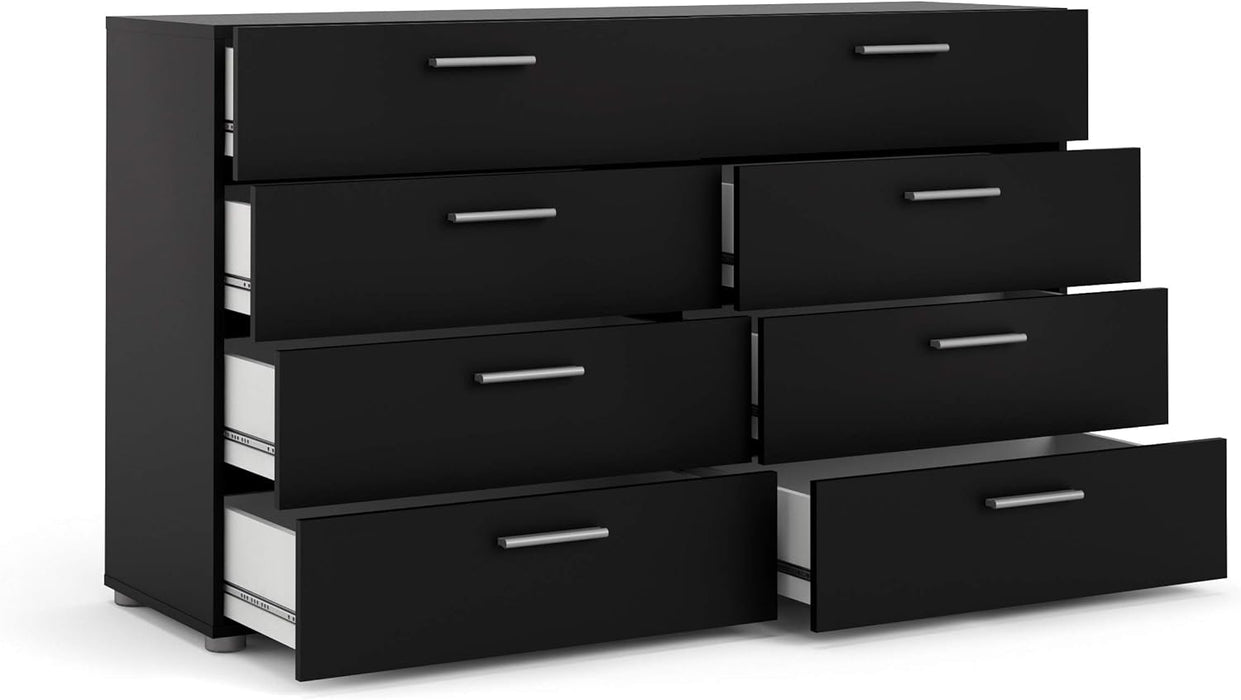 Black 8-Drawer Dresser for Bedroom