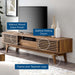 Render 70" Mid-Century Modern Low Profile Entertainment TV Stand, 70 Inch, Walnut Walnut