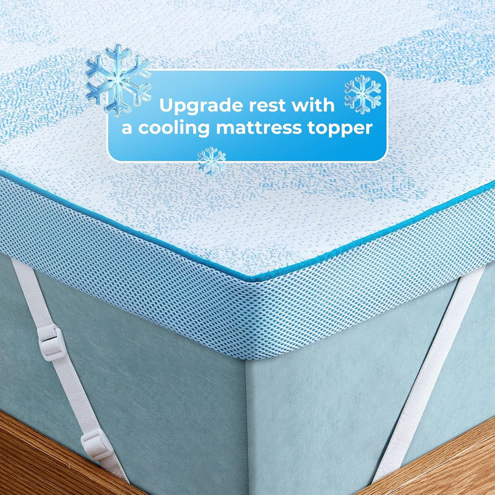 Firm Mattress Topper Queen - 3 Inch Cooling Memory Foam Bed Topper for Pressure Relief, Soft and Supportive, Non-Slip Design, Removable and Washable Cover, Certipur-Us Certified