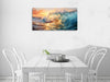 Wall Art Canvas Painting Big Waves in the Sea 1 Piece Ocean Sunset Huge Waves Nature Picture Poster Print Framed Ready to Hang for Living Room Bedroom Artework 71X36Inch