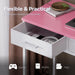32 Inch Small Computer Desk with 2 Drawers for Bedroom Study Writing Home Office Table for Small Spaces Pink - ShipItFurniture