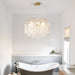 18-Inch Coastal Chandelier 6-Light Gold Tree Branch Crystal Chandelier