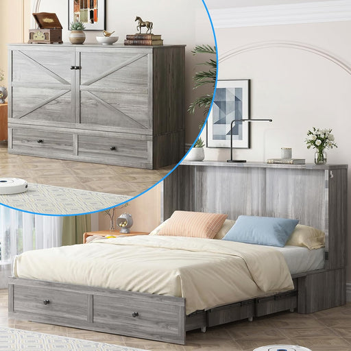 Queen Murphy Cabinet Wallbed With Mattress Included