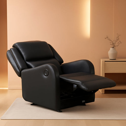 Recliner Chair Living Room Reclining Sofa Chair, Home Theater Seating Modern Recliner, Manual Recliner Sofa Chair for Living Room/Office/Apartment, Glider Recliner, Black