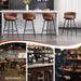 BV Bar Height Bar Stools Set of 2, 30 Inch Seat Height Bar Stools, 180° Swivel Barstools with Woven Back and Footrest, Suede Fabric Counter Stools for Kitchen Island, Bar Pub