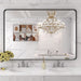 48X32 Inch Black Metal Framed Bathroom Mirror for Wall, Matte Black Bathroom Vanity Mirror Farmhouse, Large Rounded Rectangle Mirror, Anti-Rust, Tempered Glass, Hangs Horizontally or Vertically