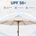 9FT Patio Umbrella, Outdoor Table Umbrella with Rope Pulley Lift, 3 Adjustable Heights, Market Umbrellas for Backyard, Pool and Deck, UPF50+