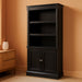 Palladia Library with Doors/Book Shelf, L: 29.37" X W: 13.90" X H: 71.85", Wind Oak