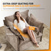 34 Inch LuxuriouslyOversized LightBrown Upholstered Accent Chairs