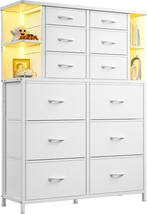 White Bedroom Dresser With LED Lights And 12 Deep Drawers ShipItFurniture White Bedroom Dresser With LED Lights And 12 Deep Drawers ShipItFurniture