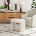 Quinn Modern Ottoman| Home Décor|Ottoman for Living Room & Bedroom - Cream White Boucle