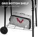 Barrel Charcoal Grill with Offset Smoker, Side Shelf with Hooks, Mesh Bottom Shelf, Blow-Molded Wheels, Outdoor Grilling and Backyard Cooking, CC1624S, Black