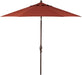 Octagonal 9 Ft Patio Umbrella - Outdoor Furniture Table Umbrella – Push-Button Tilt – Bronze Aluminum Frame (Obravia, Auburn)