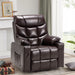 Large Power Lift Recliner for Elderly Heavy Duty Faux Leather Electric Lift Chair with Heated Vibration Massage in Brown