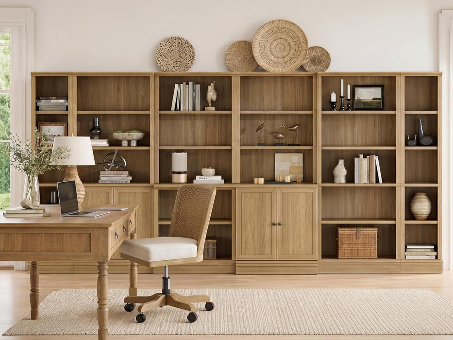Oak 72.5-Inch Tall Bookshelf With Adjustable Shelves